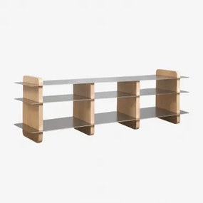 Tv-meubel 180x40 Cm Van Mangohout En Staal Tokyo Mangohout - Sklum