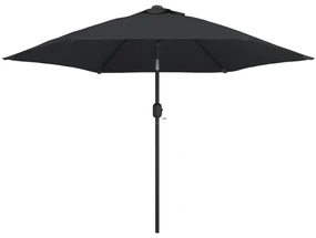 vidaXL Parasol met metalen paal 300 cm zwart