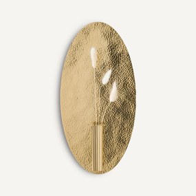 Wandkandelaarvaas, ovaal, messing, Lunou