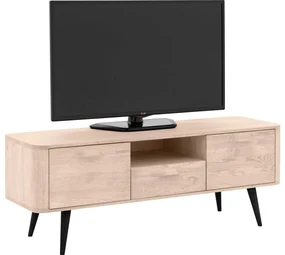 Goossens Tv Meubel Bjarte, 2 deuren 1 lade 1 open vak 135 cm breed