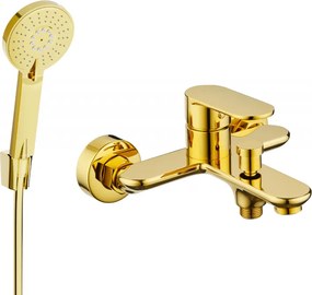 Mexen Milo R40 badkuipkraan met douchegarnituur, goud - 7133R40-50