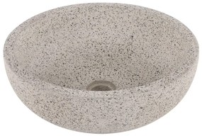 Differnz Terrazzo waskom - 40x40x15cm - rond - terrazzo - mat wit/zwart 38.010.55