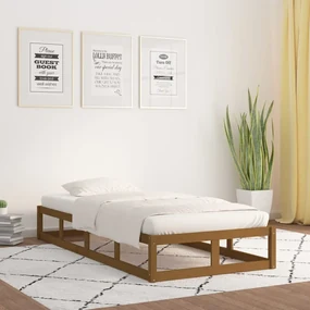 vidaXL Bedframe massief hout honingbruin 75x190 cm 2FT6 Small Single