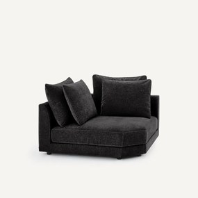 Modulair hoekbank in chenille fluweel, TIBERIO