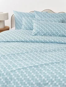 Perkal katoenen dekbedovertrek Inki met geometrische print
