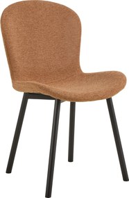 FIORA Terracotta (stof Apia 272)/zwart frame - MODERNE GESTOFFEERDE STOEL VOOR WOONKAMER/EETKAMER LOFT