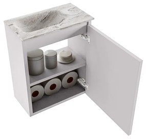 Mondiaz Ture DLux toiletmeubel 40cm cale met wastafel glace links met kraangat