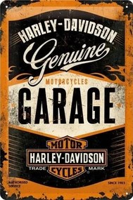 Metalen wandbord Harley-Davidson - Garage, (20 x 30 cm)