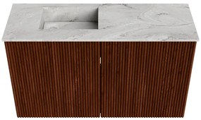 Mondiaz Joya DLux 70cm toiletmeubel ruby met wastafel faye links 1 kraangat glace