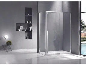 Saniclass Neptune Schuifdeur - 130x200cm - softclose - links/rechts - gepolijst zilver SNI6121-130S
