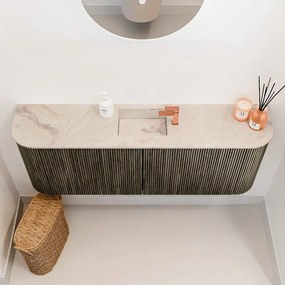 Mondiaz Joya DLux 115cm toiletmeubel ronding links/rechts shadow met wastafel faye midden 1 kraangat frappe