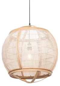 Stoffen Smart hanglamp bruin 50 cm incl. Wifi G95 - Pascal E27 bol / globe / rond Binnenverlichting Lamp