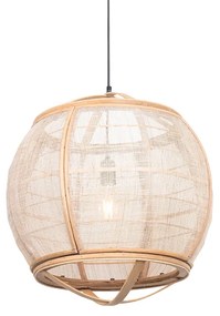Stoffen Smart hanglamp met dimmer bruin 50cm incl. Wifi G95 - Pascal E27 bol / globe / rond Binnenverlichting Lamp