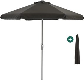 Parasol Shadowline Aruba | Inclusief hoes | Rond | 250cm | Met draaihendel | Zwart | Kees Smit Tuinmeubelen
