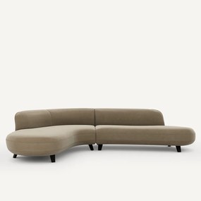 Fluwelen hoekbank, Rosebury, ontwerp Emmanuel Gallina