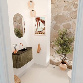 Mondiaz Joya 75cm toiletmeubel ronding links/rechts dusk met wastafel faye midden zonder kraangat urban