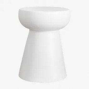 Ronde Bijzettafel In Keramiek Karus Wit - Sklum