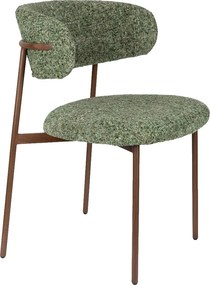 Vintage Eetkamerstoel Walnoot Groen