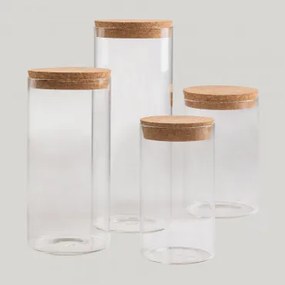 Set Van 4 Glazen Potten Launun Transparant - Sklum