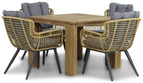 Tuinset 4 personen 100 cm Wicker/Aluminium/Aluminium/wicker Taupe Coco Azzano/Brighton