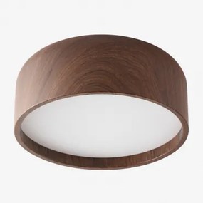Glatzer Plafondlamp Van Ijzer Donkerbruin Hout - Sklum