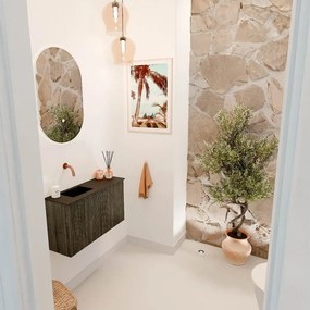 Mondiaz Joya 70cm toiletmeubel shadow met wastafel faye links zonder kraangat urban