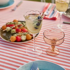 Set van 2 champagneglazen met geribbeld glas, Brissa