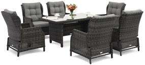 Tuinpunt technorattan tuinmeubelen Malaga Premium 6 antraciet