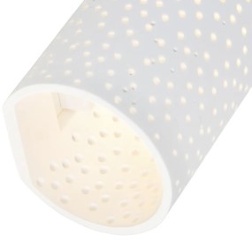 Vintage wandlamp wit gips cilindervormig - Mahou