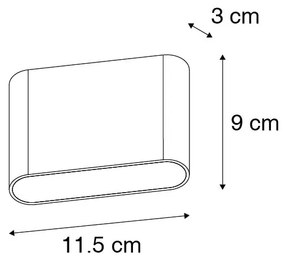 Moderne buiten wandlamp zwart 11,5 cm incl. LED IP65 - Batt