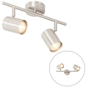 Moderne plafondlamp staal 2-lichts verstelbaar - Jeana Modern GU10 Binnenverlichting Lamp