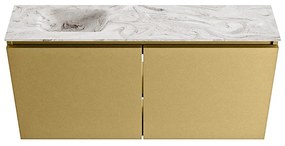 Mondiaz Ture DLux toiletmeubel 100cm oro met wastafel glace links met kraangat