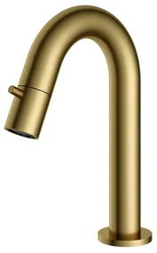Hotbath Dude Fonteinkraan opbouw - u-uitloop 11.8cm - PVD - geborsteld messing U001BBP