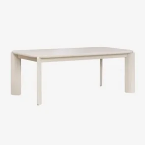 Rechthoekige Eettafel 200x100 Cm In Mdf Genève Tapioca Beige - Sklum