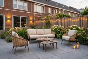 Stoel en Bank Loungeset 5 personen Aluminium Taupe Apple Bee Pine