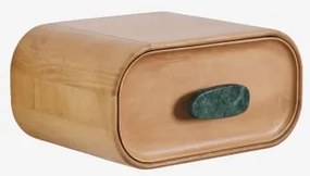 Pack Van 2 Zwevende Nachtkastjes 50x35 Cm Van Mangohout En Natuurlijke Kivalina-steen Udaipur Groen Marmer - Mangohout - Sklum