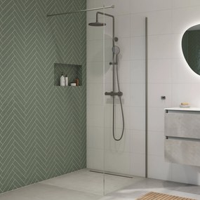 Saqu Modulo inloopdouche incl. antikalk 100x210cm geborsteld grijs