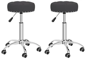 vidaXL Eetkamerstoelen 2 st draaibaar stof zwart
