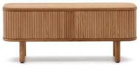 Kave Home Mailen Tv-meubel Hout Met Latjes Schuifdeuren 120 Cm Naturel - 120x40x50cm.