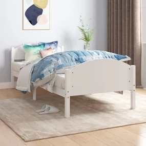 vidaXL Bedframe massief grenenhout wit 100x200 cm