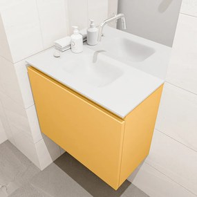 Mondiaz Olan 60cm toiletmeubel ocher met wastafel talc midden geen kraangat