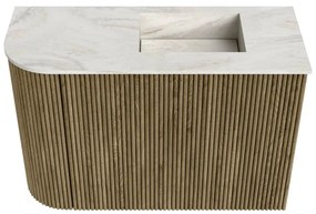 Mondiaz Joya DLux 60cm toiletmeubel ronding links dusk met wastafel faye rechts 1 kraangat ostra