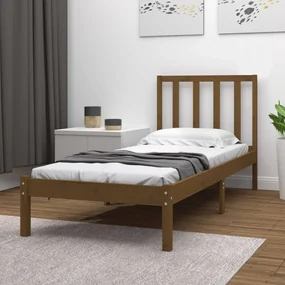 vidaXL Bedframe massief grenenhout honingbruin 100x200 cm