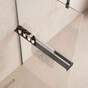Saniclear Pure handdoekhouder voor glaswand 120cm verouderd ijzer - gunmetal