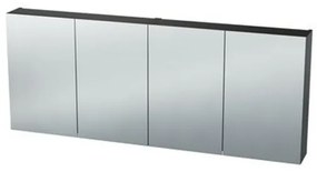 Nemo Spring Nebulo luxe spiegelkast - 160x65x17.8cm - 4 dubbelzijdige spiegeldeuren - glazen leggers - met stopcontact - zonder schakelaar - kleur: U960 ST9 Onyx Grey 20037100