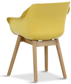 Tuinset Ronde Tuintafel 4 personen 120 cm Kunststof Geel  Hartman Sophie