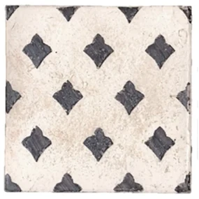 Terre d'Azur Tierra Royal wandtegel met decor 13x13cm wit - per 22 stuks