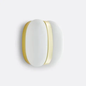 Wandlamp in messing en opaline glas, Sitira