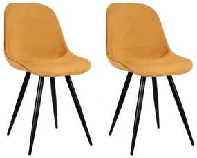 LABEL51 Eetkamerstoelen 2 st Capri 46x56x88 cm okerkleurig