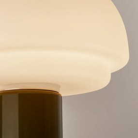 Lamp van opaalglas en ijzer H27,5 Agathilda